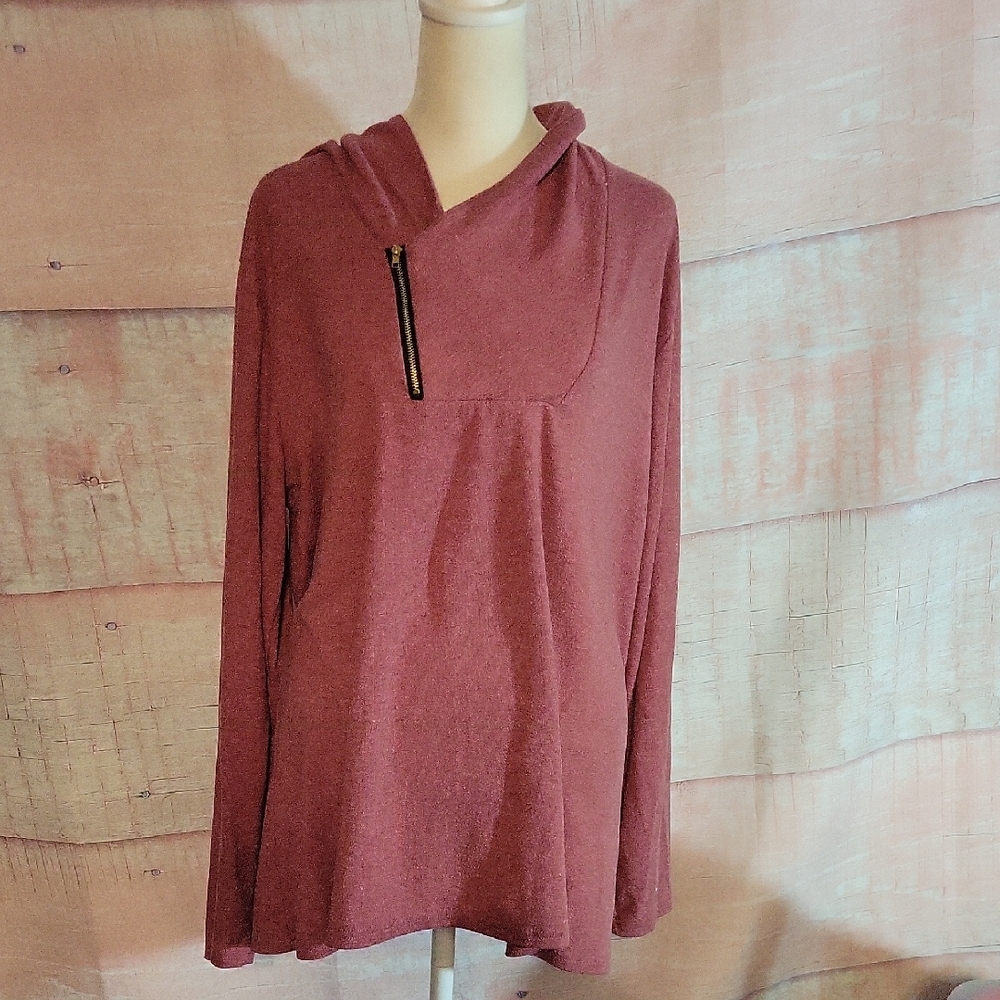 Cyanstyle Red Long Sleeve Top
